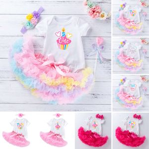 Girls 'Masticable Cute White Short Short Sweetheart Stupy Skirt Set di 3 per neonati e bambini