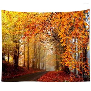 Tapestries Autumn Season Fall Trees With Morning Frog In Forest Relaxing Home Wall Hanging By Ho Me Lili Tapestry Decro