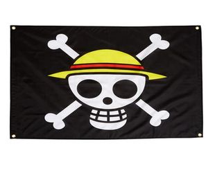 Benutzerdefinierte einteilige Strohhut -Piratenflaggen Banner 3x5ft 100d Polyester hohe Qualität mit Messing -Teilen4394986