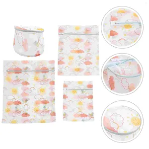 Laundry Bags 4 Pcs Lingerie Wash Bag Net Mesh Delicates Washing Clothes Polyester