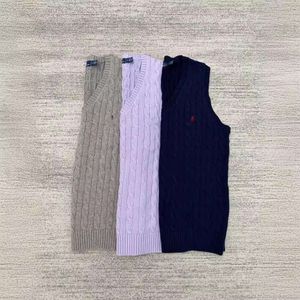 Ralp Laurens Polo Designer Knitwear RL Top Quality Womens unisex minimalistiska mångsidiga klassiska broderier Löst och bekväm klassisk väst med