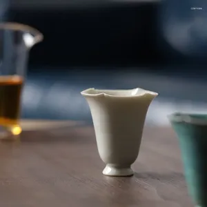Fubry spodki 1PC Ręcznie malowany biały porcelanowy herbata filiżanka ceramiczna herbata ręcznie robiona chińska 50 ml