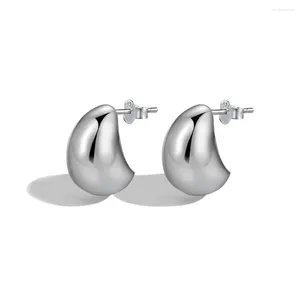 Studörhängen Real S925 Silver Pod Women Smooth Curved Earstuds Female Retro Original Design Luxury Jewelry Girl Gift