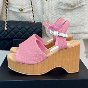 2024 summer new arrive women platform sandals runway classic brand designer high quality ankle buckle strap female party dress height increasing sandals