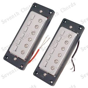 Cables A Set of 2 Pcs Chrome Mini Style 6 String Guitar Pickup Humbucker