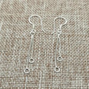 Studörhängen 4 par Sterling Silver Ear Wire Threaders Earring Hooks For Smycken Making