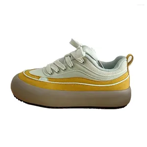 Casual Shoes 2024 Instagram Trend Street Shoot Women gemischte Farben Board Weiche Sohle Dicke Top Sport 24-174
