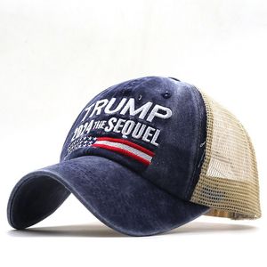 Trump baseballmössa tvättade nödställda parti hattar sport broderade trumf mesh hattar