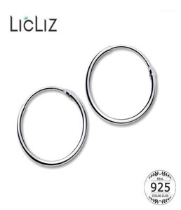 Hoop Huggie LiCliz 2021 925 Sterling Silver Enkla örhängen för kvinnor Round Circle White Gold Jewelry Loop Joyas de Plata Le04721010948