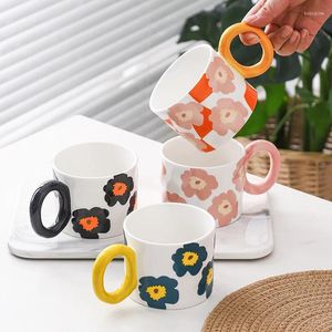 Filiżanki spodki 450 ml Korea ins Mug Milk filiżanka kawa ceramiczne pary herbaty biuro lodowe hurtowe ręcznie robione