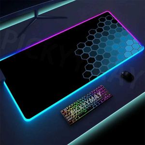 Myse podkładki nadgarstki spoczywa geometria duże RGB Gamer Mousepad 40x90cm myszy Mata Gaming Mousepads Maty klawiatury Luminous biurka Podkładka Myse na PC