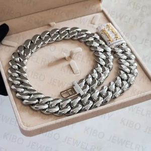 Jóias de hip hop Men grossa Miami Colar Cuban 26mm Plain Style 925 Silver Chain