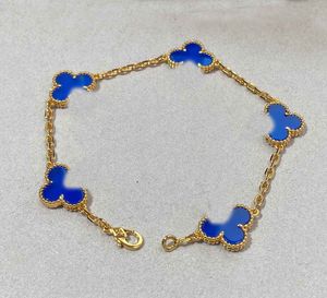 Luxury quality charm bracelet with new special blue color in 18k gold plated have stamp box desinger PS3411B