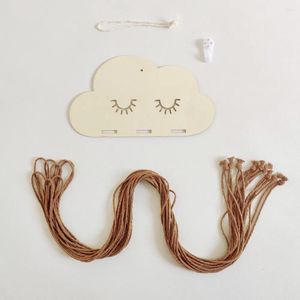 Decorative Plates Nordic Home Decor Wooden Hair Clip Holder Wall Hanging Hairpin Hairband Storage Pendant Organizer Bedroom Craft