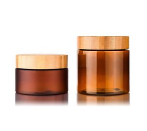 Body Butter Cream Container Packaging Bottles 150 ml 250 ml Amber Pet Cosmetic 8oz Plastic Jar with Screw Cap Bamboo Trä lock SN302181916