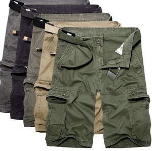 24 Mens Cargo Summer army green Cotton Shorts men Loose Multi-Pocket Homme Casual Bermuda Trousers 40