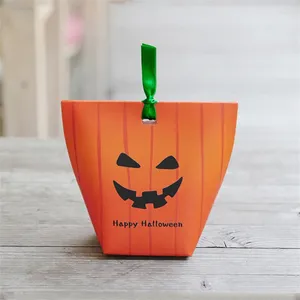 Gift Wrap Halloween Decoration Box For Guests Paper Pumpkin Ghost Candy Bags Christmas Birthday Party Packaging Supplies 20PC