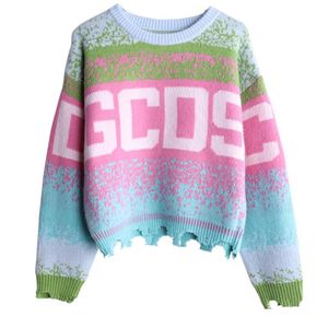 Pullover Sweater Women Fall Winter Knitted Sweaters Women's O-neck Printed Gcds Letter Long Sleeved Jacket Fashion Knitwears