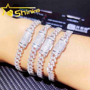 Hot VVS Moissanite Cuban Bracelet Pass Tester 925 Sterling Silver Hip Hop 6mm 8mm Iced Out Moissanite Cup Sail Bracelet 1MDG