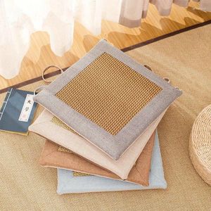Pillow Summer Linen Breathable Square Office Chair Seat TaTaMi/ Floor/Yoga /Bay-window 40/45/50cm