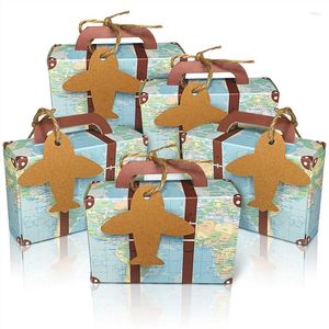 Wrap regalo 50pcs valigie per le scatole mini caramelle per matrimoni per viaggio a tema baby shower
