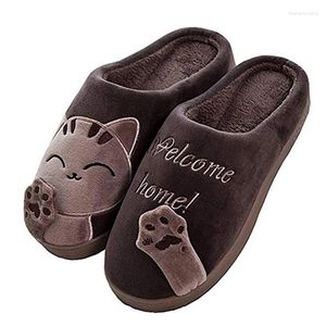 Slippers Winter Men Home Cartoon Anti Slip Soft Warm Plush Indoor House Women Bedroom Couples Floor Shoes