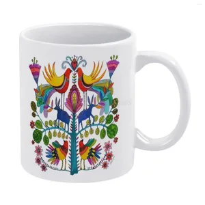 Kubki otomi love biały kubek 11 unz śmieszne ceramiczne herbatę kubki kubki meksykańskie meksykańskie boho bohemian kolorowe zwierzęta śliczne drzewo ptak natura