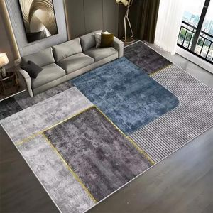 Teppiche leichter Luxus für Wohnzimmer Einfacher Geometrie -Dekor Teppich moderne Home Schlafzimmer Teppich Sofa Seite weiche Bodenmatte Tapis Salon