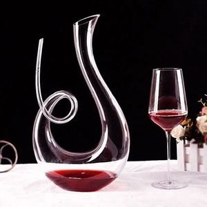 1700 ml Weinkanter Swan Red Snuggie Decanters Hand geblasene Bar Party Carafe Leadfree Fashion Crystal Champagne Lerator Set 240407