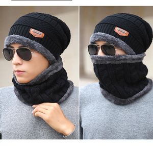 Beanie Hat Scarf Set Knit Hats Warm Thicken Winter Hat for Men and Woman Unisex Cotton Beanie Knitted Caps CNY8483095737