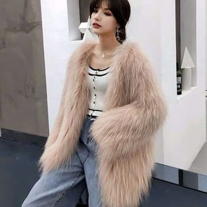 Autumn and Winter New Imitation Fur Raccoon Hair Braided Fur Fur Women's Coat Fashion Fur Coat Trend