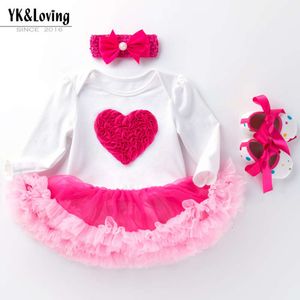 Baby Dress White Top Rose Pink Edge Long Sleeve Harper Dress Cartoon Cute New Children's Wear Three Piece Set
