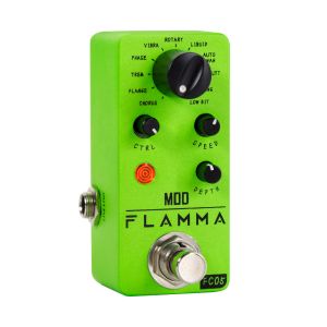 Cables Flamma FC05 Modulering Multi Effects Pedal Mod Guitar Pedal 11 Modes Chorus Flanger Phaser Tremolo Auto WAH