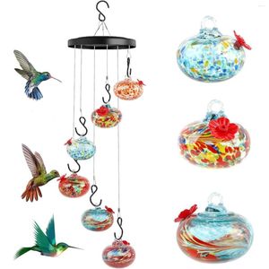 Other Bird Supplies Charming Wind Chimes Hummingbird Feeder For Outdoor Hanging Hand Blown Glass Humming Perfect Decor Garden Patio