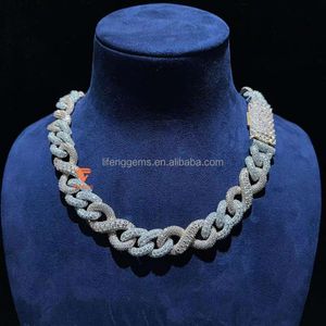 Custom Cuban Link Chain Necklace for Men Fine Jewelry Hot Style Iced Out Hiphop Chunky Miami Rattan Weave Moissanite