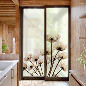 Window Stickers Sticker Living Room Bedroom Sliding Door Decoration Electrostatic Frosted Glass Film Chinese Wind Transparent Opaque