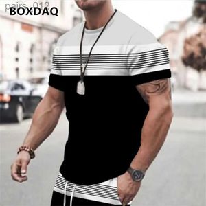 Men's T-Shirts Fashion Street Mens Striped T-shirt Trend Short sleeved Printed Simple Holiday T-shirt O-neck Casual Summer Top Plus Size 6XL yq240415