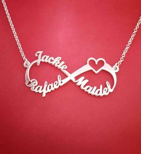 Rostfritt stål Anpassat namn Halsband Personligt Rose Gold Silver Infinity Pendant Friendship Necklace Jewelry Friend Gift 2111237904244