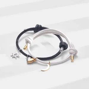 Charm Armbänder magnetisch Herzpaar Armband Edelstahl Sonnenmond lang Entfernungsbeziehung Schmuck Schmuck Trendy Freund Geschenk