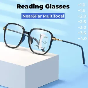 Sonnenbrille progressive multifokale Lesebrille Antiblau -Licht Presbyopie Brille in der Nähe von weitem Sehensbresen Hyperopie Diopter auf 4.0