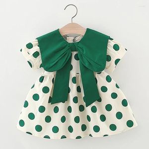 Girl Dresses in stile coreano Summer Girls Dress Short Maniche Cotton Born Baby Princess Polka Dots Kids Party 0-3t