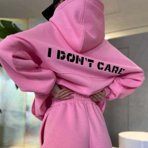 Two Piece Set Women Designer Clothes Tracksuit Fashion Hooded Printed Hoodie Sports Casual Set Barbie Pink