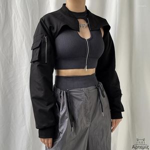 Jackets femininos com zíper de colarinho meio aberto
