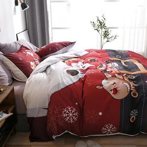 Set di biancheria da letto set di buon Natale con copertura trapunta da letto di cuscino da letto Babbo Natale Festival Regalo Festival Doppio