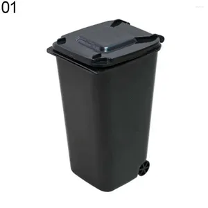 Storage Bags Mini Desktop Trash Can 4color Garbage Box Living Room Coffee Table With Cover Small Paper Basket Plastic Bag