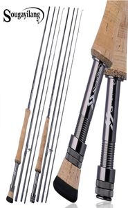 SOUGAYILANG 4 Avsnitt 2 7m Fly Fishing Rod Portable Eva Metal Handle Coliber Body Fly Rod Outdoor Bass Fishing Pole J1210320H5857081