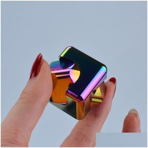 Spinning Top Colorf Magnetic Fidget Spinner Relief Toys for Children Hand Metal Desk ADT GyroScope Gifts Drop Delivery Novel GAG DH6QX