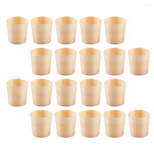 Disposable Cups Straws Cup Dessert Biodegradable Wood Mugs Party Supplies Round Water Portable Salad Holder