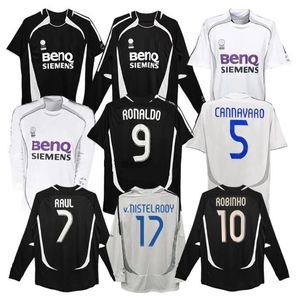 2006 2007 Ronaldo Real Madrids Retro Soccer Jerseys 06 07 Home Away Vintage Cannavaro Raul Marcelo Guti Real Madrids Longsleve Classic Football Shirt