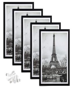 معرض إطار الصورة معرض الجدار تصاعد PO Case Decoraions Black White 4 أحجام للاختيار 7428621